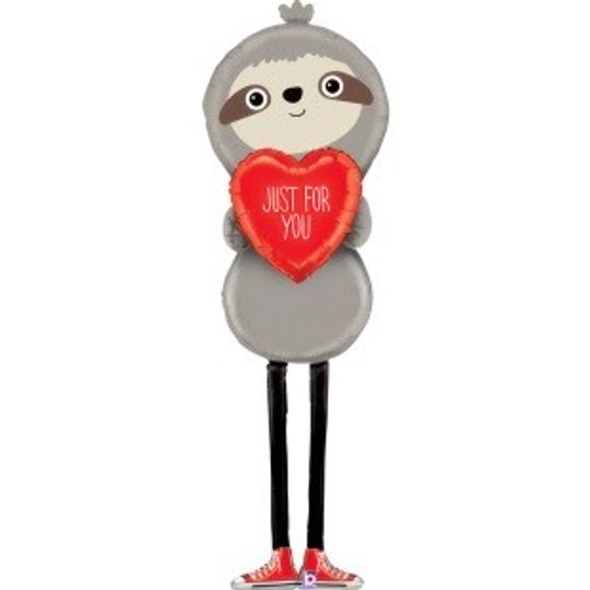 Шар 3D (64''/163 см) Ходячая Фигура, Ленивец с сердечком
