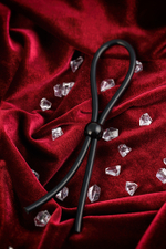 Лассо на пенис A-toys с одной бусиной черное 19,5 см