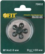 Плашка метрическая, легированная сталь М14х2,0 мм, FIT, 70832