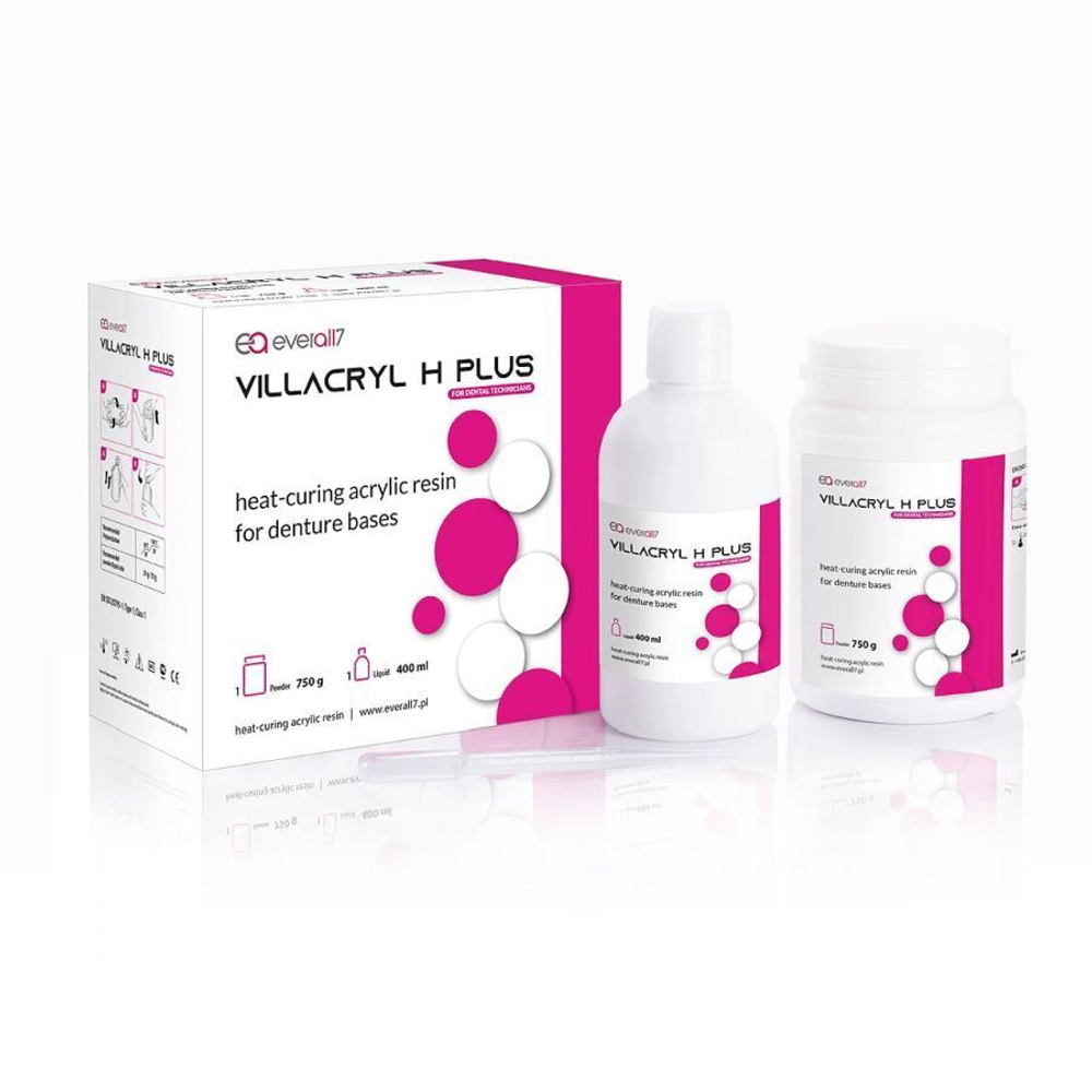 Виллакрил Аш Плюс/Villacryl H Plus упаковка 750г+400мл., Zhermapol. Пластмасса зуботехническая. Горячей полимеризации.