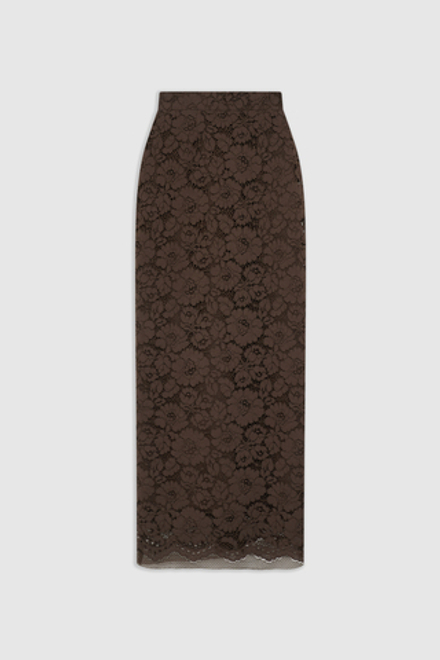 Юбка из кружева шоколадного цвета