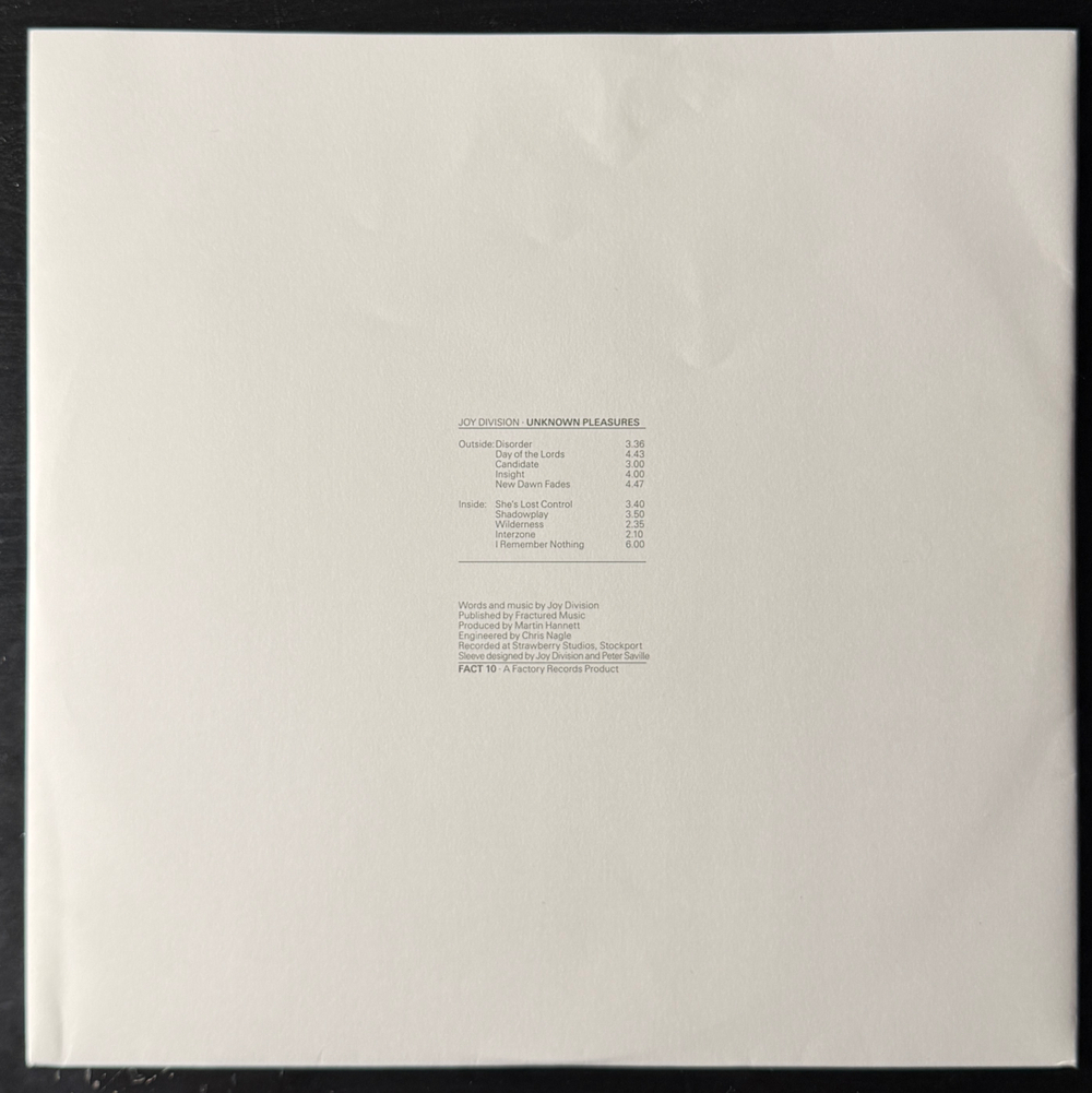 Joy Division - Unknown Pleasures (Европа)