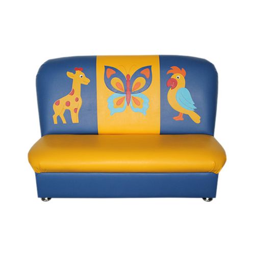 Диван детский "Аппликация" Сафари сине-желтый