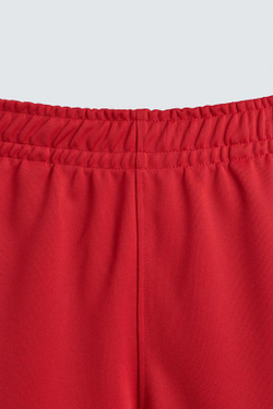 ZARA ШОРТЫ С КОНТРАСТНОЙ ОТДЕЛКОЙ, КРАСНЫЙ