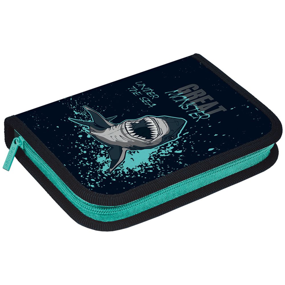 Пенал 1 отделение 200х140х40 Berlingo Sea monster 1, откидная планка, ткань