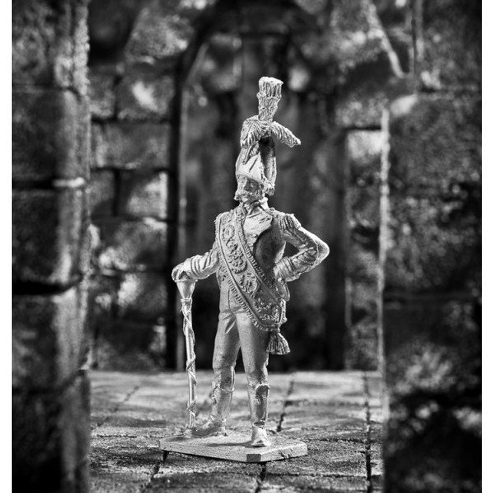 Оловянный солдатик Тамбур мажор испанского гренадерского полка 1806 г.