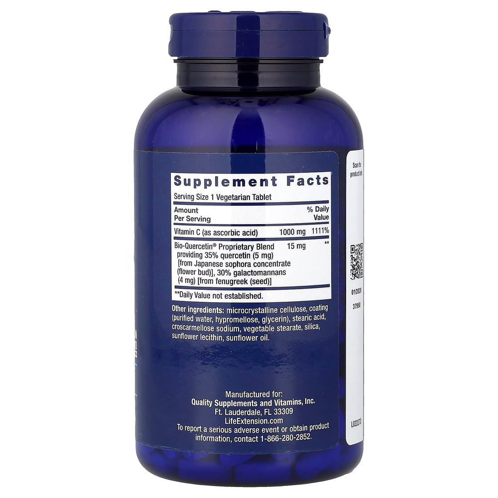 Life Extension, витамин C и Bio-Quercetin®, 250 вегетарианских таблеток