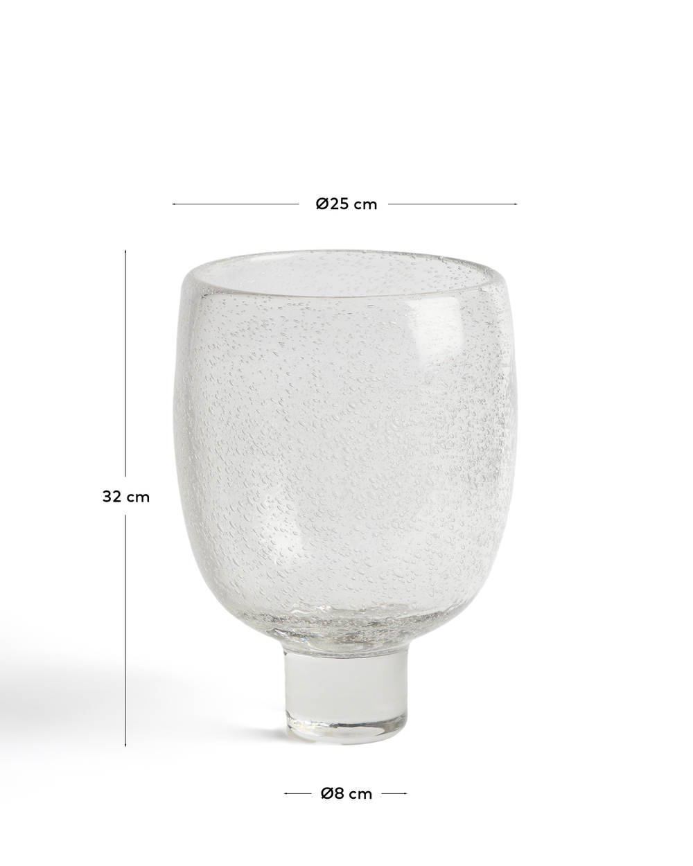 Ваза Sirau из прозрачного стекла, диаметр 24 см