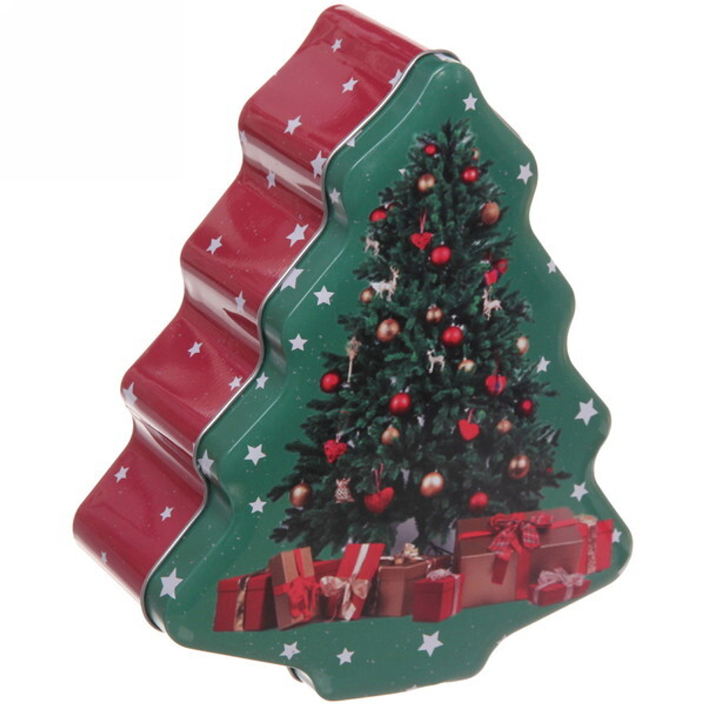 Банка жестяная «Ёлочка с подарками «18*15*6,5см