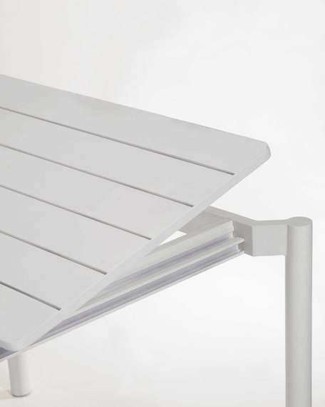 Раздвижной уличный стол Zaltana из алюминия светло-серого цвета, 140 (200) x 90