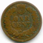 1 цент 1902 год. США. Голова индейца. Бронза F-VF