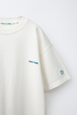 ZARA ФУТБОЛКА С НАДПИСЬЮ, ЭКРЮ