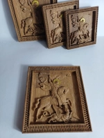 Освященная Икона Святой Георгий Победоносец, дуб 17х15.5см