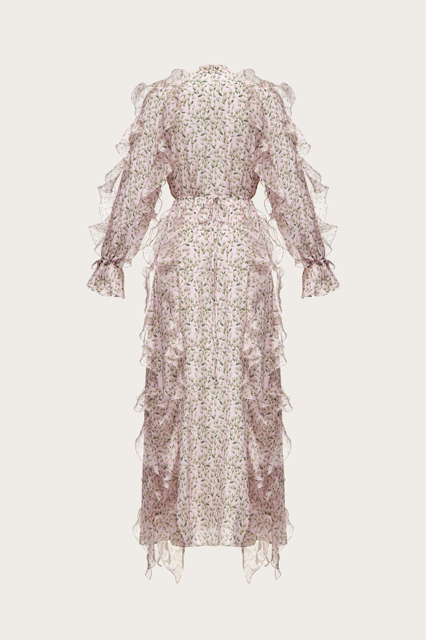 Платье-миди из шелковой органзы