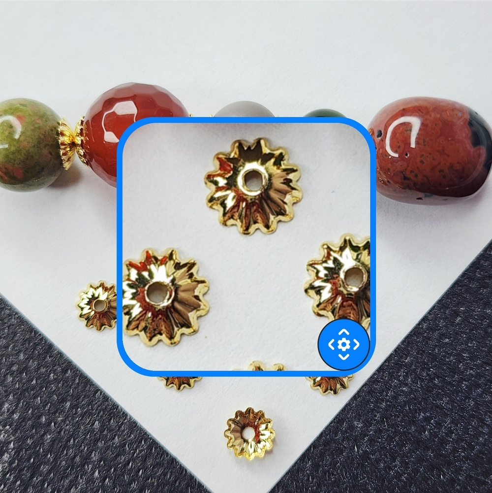 Шапочка для бусины, сталь, позолота, р-р 6×1мм, цена за набор 10 шт