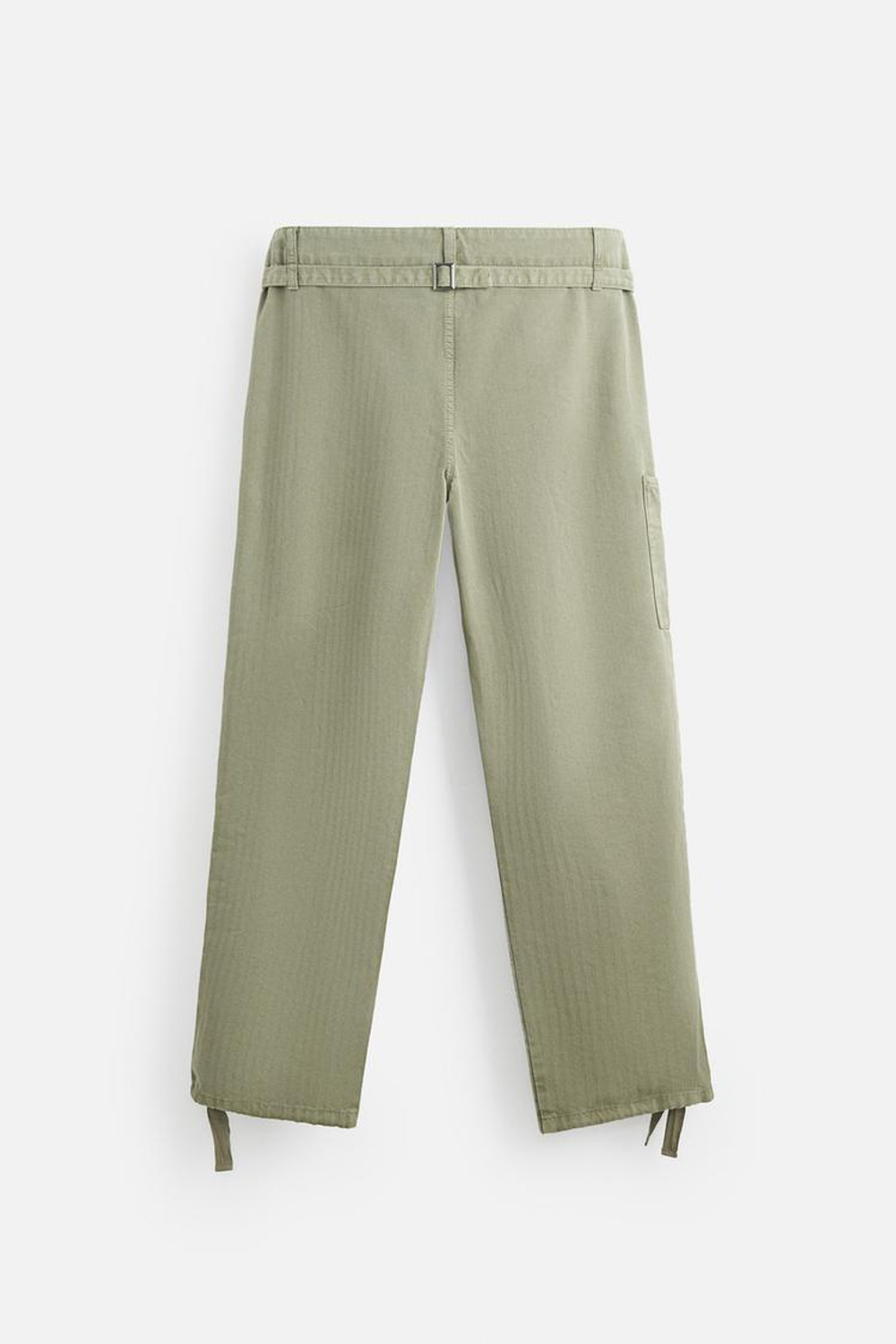 ZARA БРЮКИ КАРГО ОВЕРСАЙЗ С ЭФФЕКТОМ ПОТЕРТОСТИ, ПЫЛЬНЫЙ ХАКИ