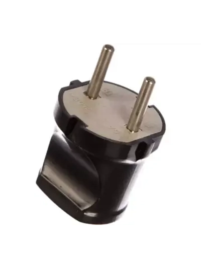 Вилка без заземления черная 6А 250В