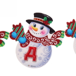 Гирлянда бумажная новогодняя 2,10 м «Весёлые снеговички»