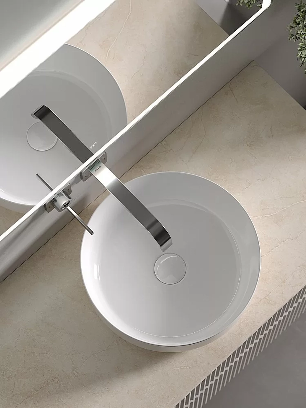 Тумба с раковиной Sancos SNOB R 100 со столешницей, бежевая матовая