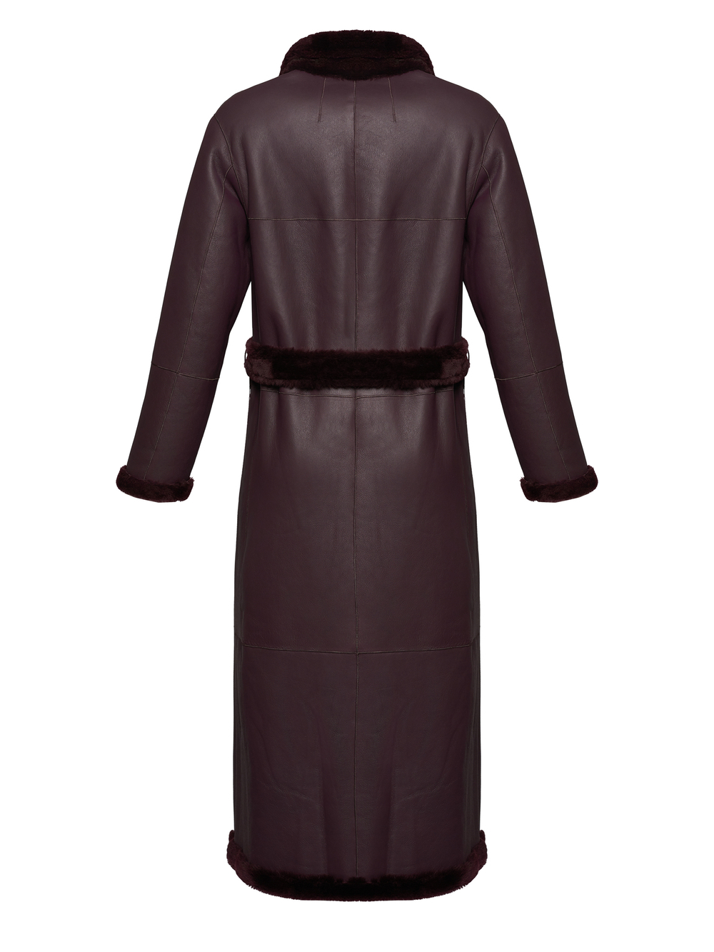 Двусторонняя дубленка из овчины в цвете бордо