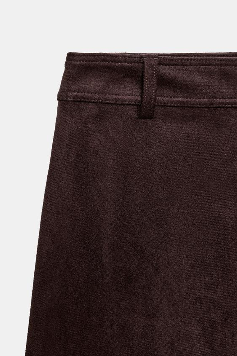 ZARA ЮБКА-КЛЁШ ИЗ ИСКУССТВЕННОЙ ЗАМШИ, ШОКОЛАДНО-КОРИЧНЕВЫЙ