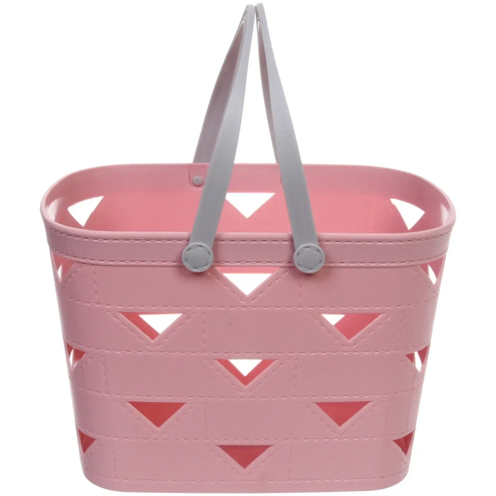Корзинка для хранения с ручками «ЛЕРБЕРГ», цвет пудровая роза, 26.5*18*17см