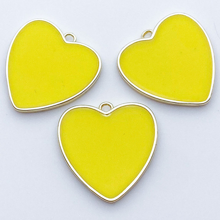 Подвеска Сердце, цвет золото+желтый, размер 21*20 мм, цена за 1 шт
