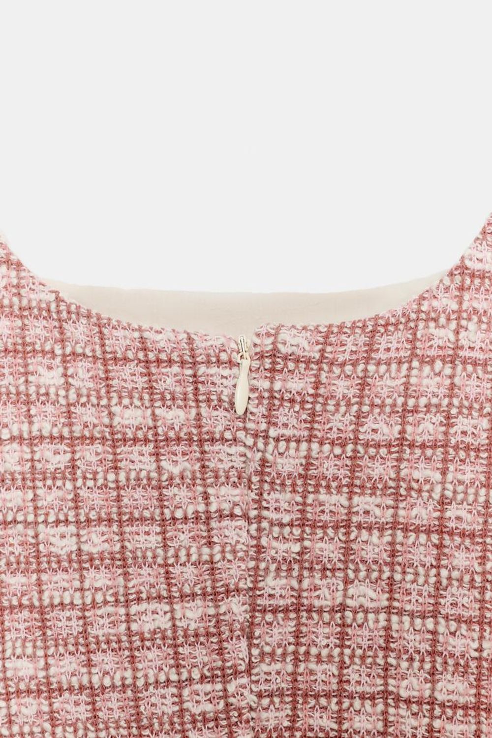 ZARA КОРОТКОЕ ПЛАТЬЕ ИЗ РЕЛЬЕФНОЙ ТКАНИ, РОЗОВЫЙ/БЕЛЫЙ
