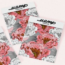 Ткань ниагара шикарные пионы