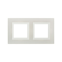 Рамка из натурального стекла, "Avanti", белая, 2 поста (4 мод.)
