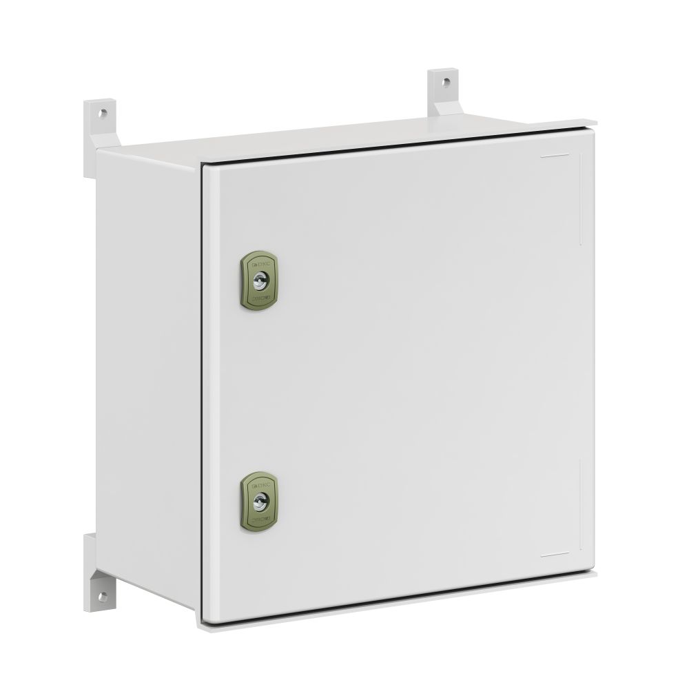 Цельный навесной шкаф из фибергласа без МП со сплошной дверью400х400х200 (ВхШхГ) мм