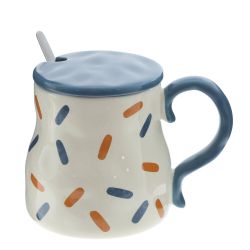 GAEM Кружка с крышкой и ложкой, 400 мл, L14 W10 H10 см, 4в.