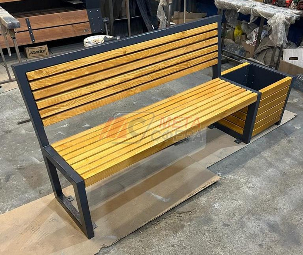 Скамейка Бонжур с цветочницей