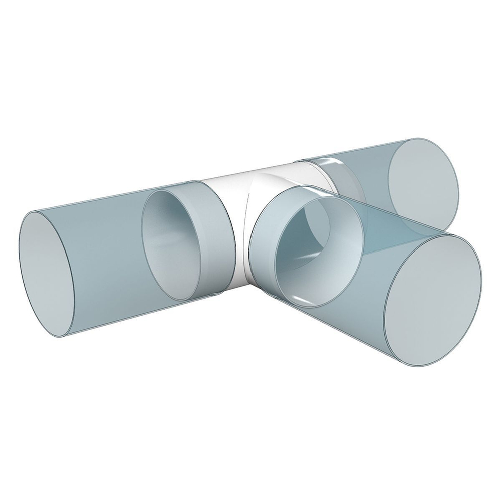 Тройник вентиляционный пластик, d125 мм, кругл, 90 °, Эра, 12,5ТП