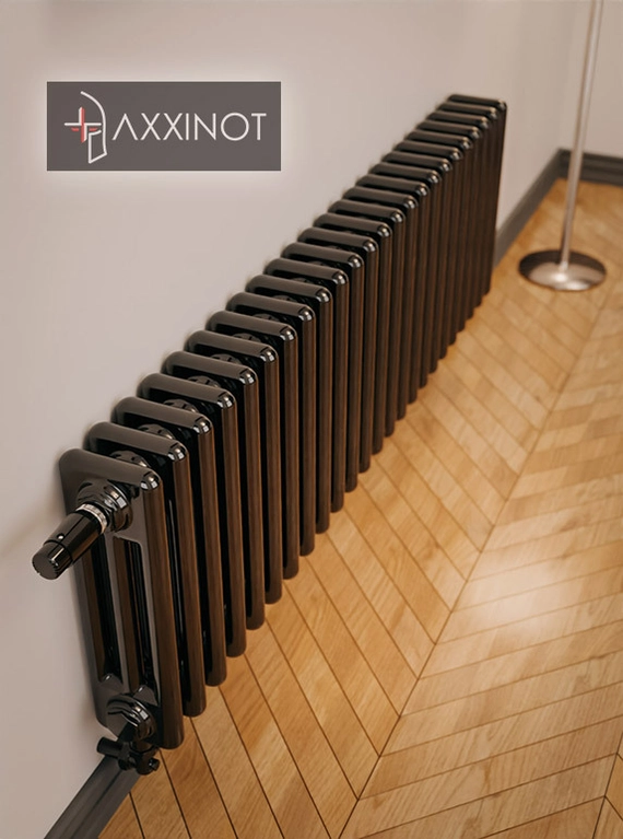 Axxinot Sentir 3037 - трехтрубный трубчатый радиатор высотой 370 мм, нижнее подключение с термовентилем