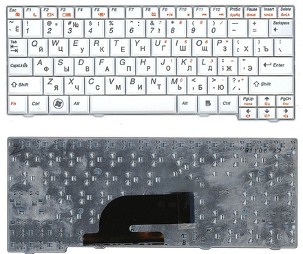 Клавиатура для ноутбука Lenovo IdeaPad S10-2, S10-3C, S11, Белая (TOP-77202)