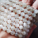 Лунный камень, яркое свечение, р-р 8мм, цена за нить 9.5см (1/4)