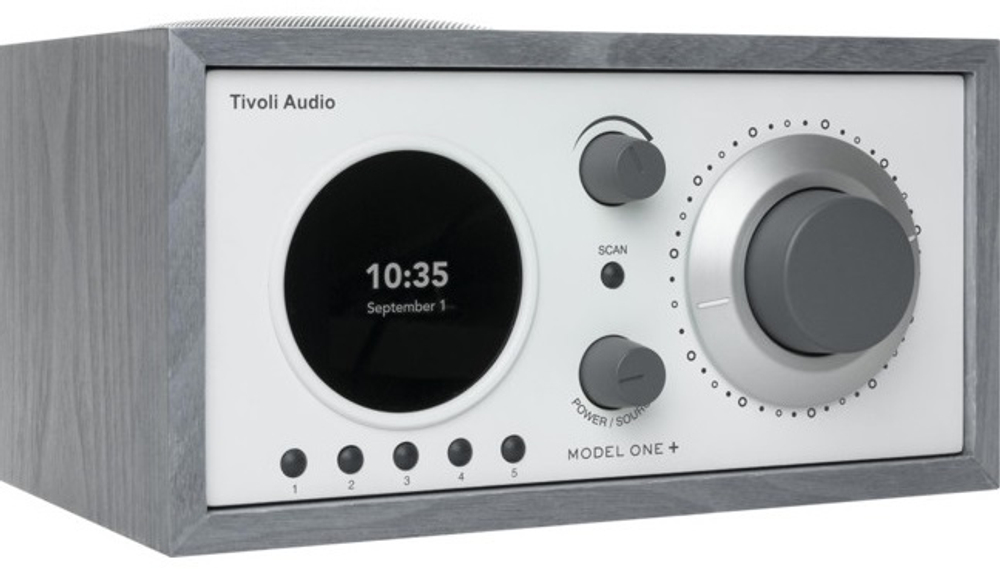 Радиоприемник с часами Tivoli Model One+ Цвет: Серый/Белый [Grey/White]