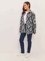 Рубашка Kefirmaykifer оверсайз Этно розово-голубая