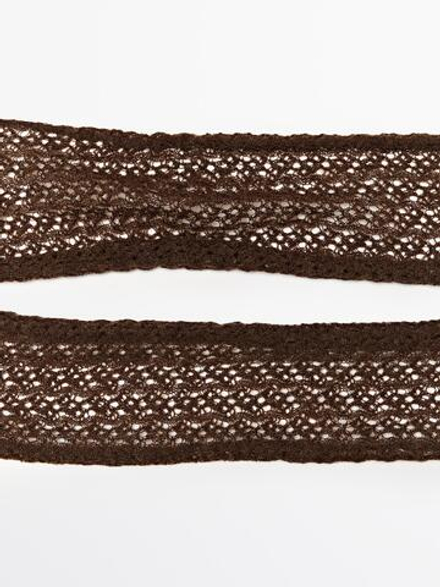 Massimo Dutti Трикотажный шейный платок, коричневый