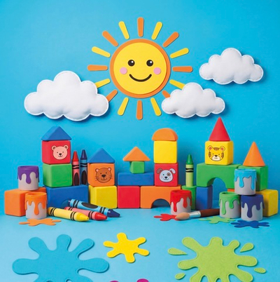 Детский сад - Солнце - фон неопреновый