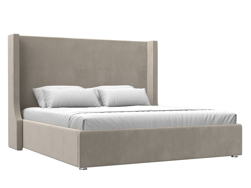 Кровать интерьерная Ларго 180, Бежевый, Микровельвет, 120730