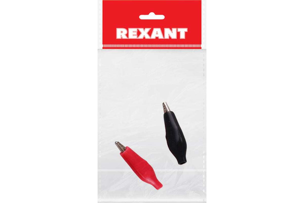 Зажим крокодил в изоляторе REXANT длина 46 мм, ток 5A, 2 шт 16-0002-9