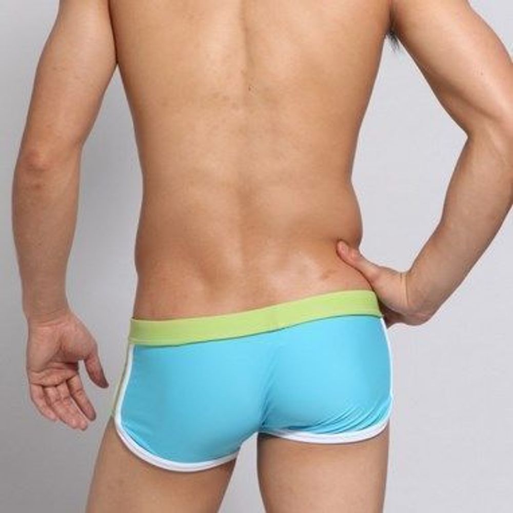 Мужские плавки бирюзовые с салатовым поясом  SEOBEAN Swimsuit Azure