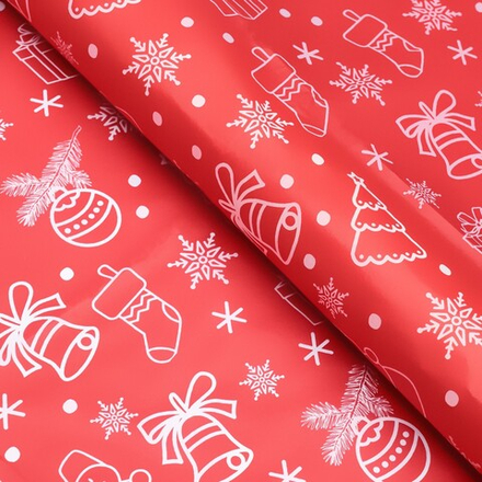 Бумага упаковочная тишью, новогодняя упаковка «Новогодний праздник»,50×66 см, 7896213