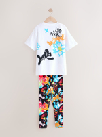 Футболка и легинсы в комплекте для девочки Next AK8-604, Белый, Черный