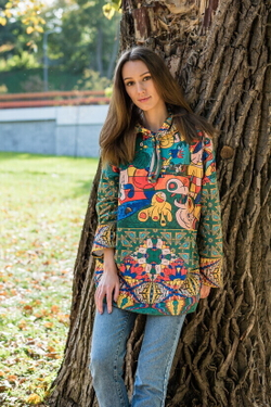 Худи "Миро зелёный", по мотивам живописи Жоана Миро