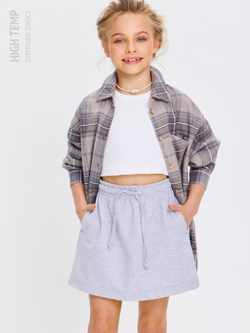 Мини юбка из футера с карманами