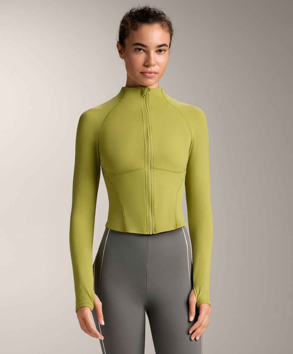 Oysho Легкая и теплая высокотехнологичная куртка Running, светло-оливковый