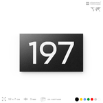 Номер на дверь 197, табличка на дверь для офиса, квартиры, кабинета, аудитории, склада, черная 120х70 мм, Айдентика Технолоджи